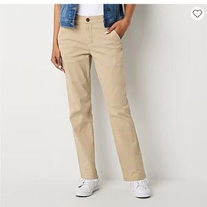 St. John's Bay Women's Relaxed Fit Girl Friend Chino Pant